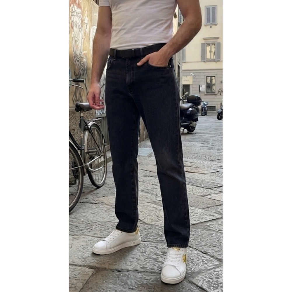Versace Couture Dark Wash Denim Jeans Mens Sz 28x29 Straight Fit Luxury Italy